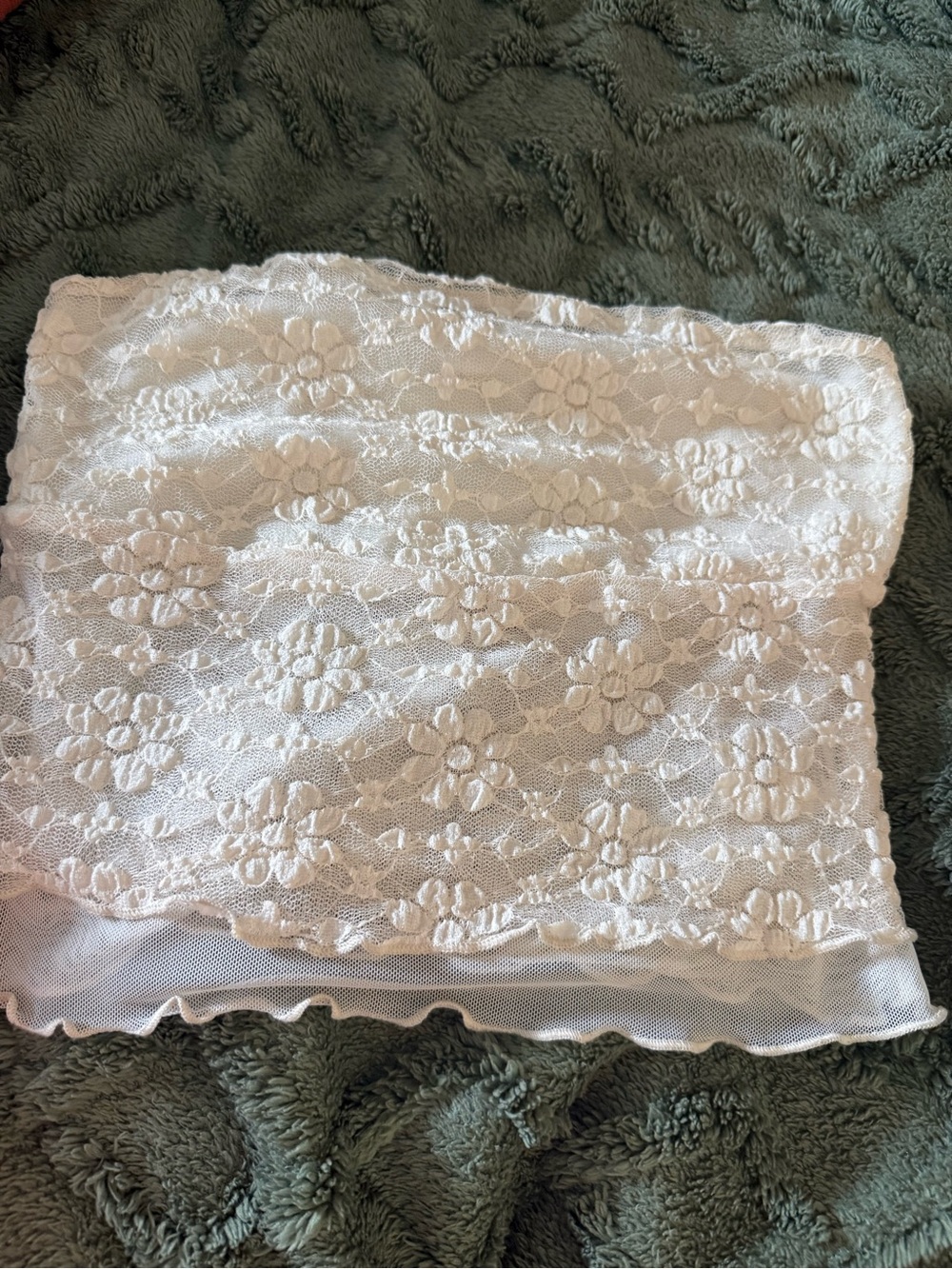 Kimchi Blue White Floral Lace Strapless Tube Top
